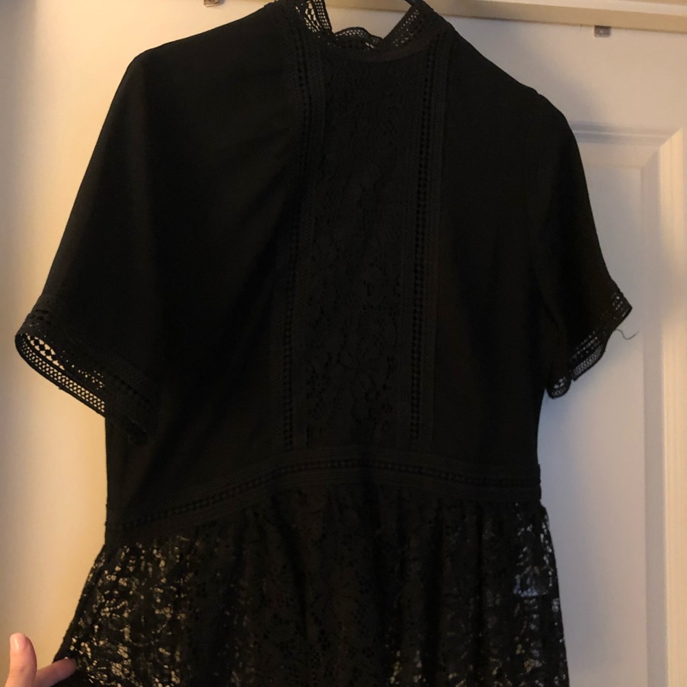 High neck black blouse